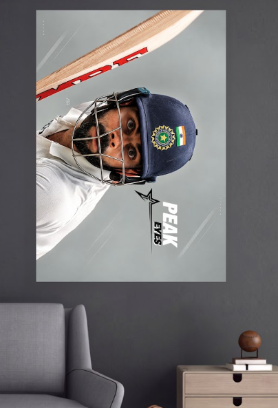 Virat Kohli Peak Eyes Cricket Wall Poster